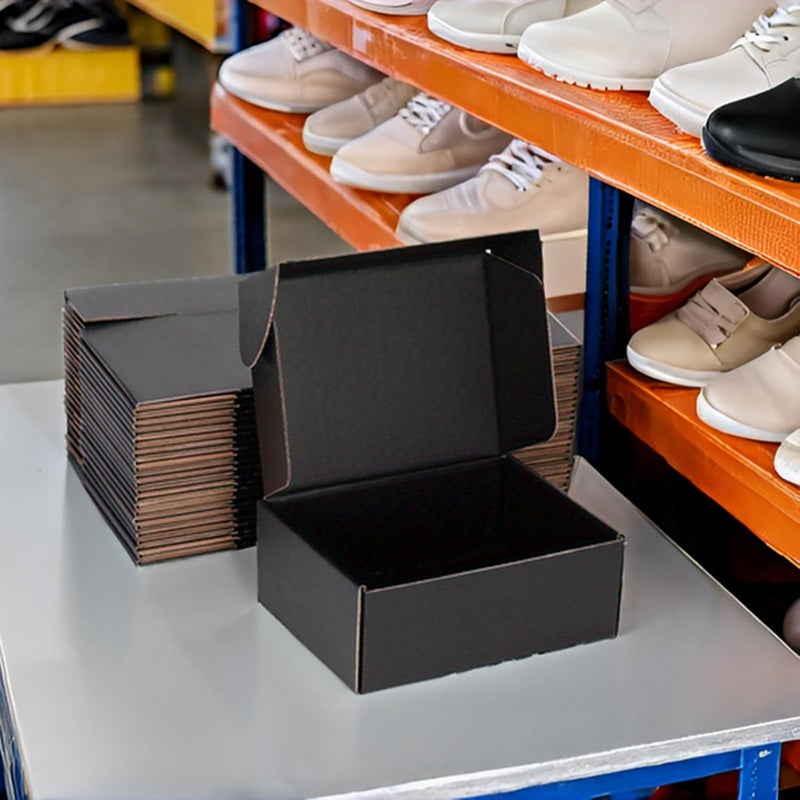 DUZCLI Small Shipping Boxes 12x9x4 Inches – Black Corrugated Cardboard Boxes (20-Pack) for Mailing, Packing, Small Business & Gift Packaging - Recyclable & Sturdy - Image 3